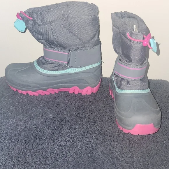 Thermolite Gray/Pink Waterproof Snow Boots Girls Size 1. - Picture 3 of 6